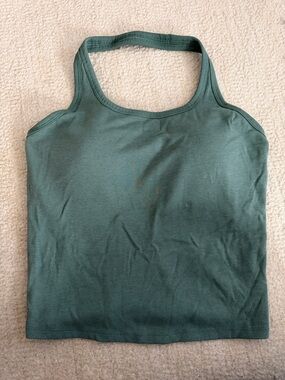 Women's Ribbed Square-Neck Tank Top - Green